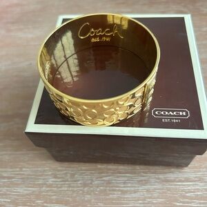 Coach Gold Quilted Cuff Bangle